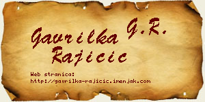 Gavrilka Rajičić vizit kartica